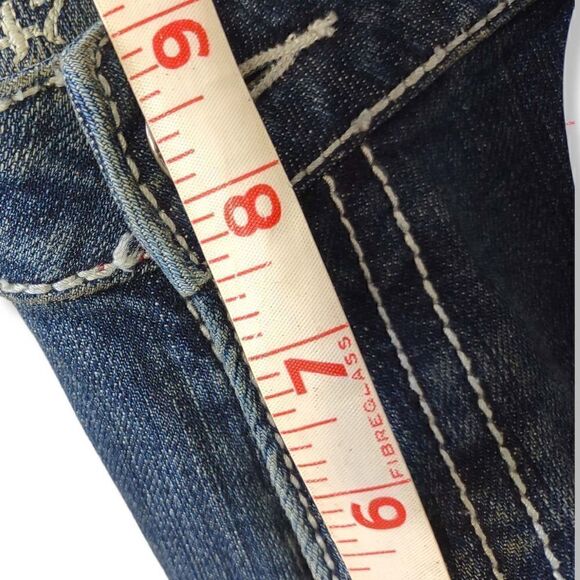 Wrangler Blue Jeans Women's Rock 47 Low Rise 1% Spandex Sz 7/8 32" Waist - Picture 8 of 9